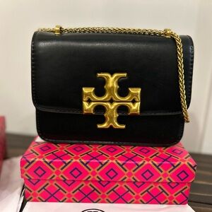 Tory Burch Black Crossbody Bag with Gold Chain